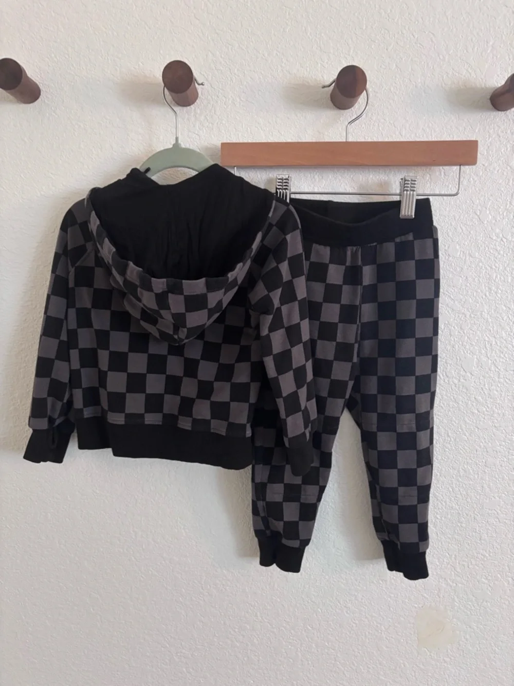 Little Sleepies - Checker Hoodie + Jogger sweatsuit set
